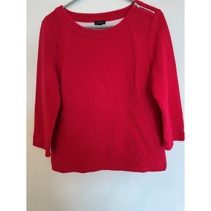 Talbot's Women's Medium Red Knit Top w/Zipper Embellishment